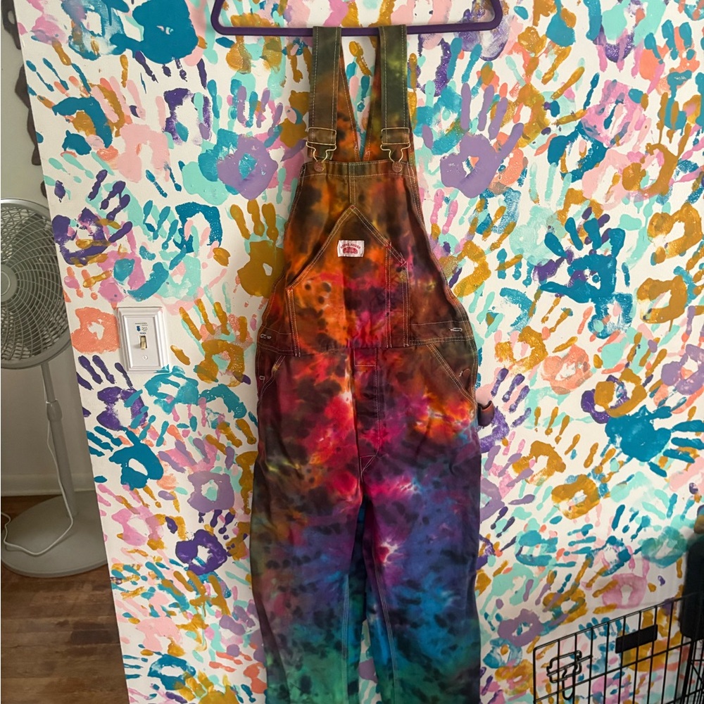 Multicolor Tie-Dye Overalls Round House